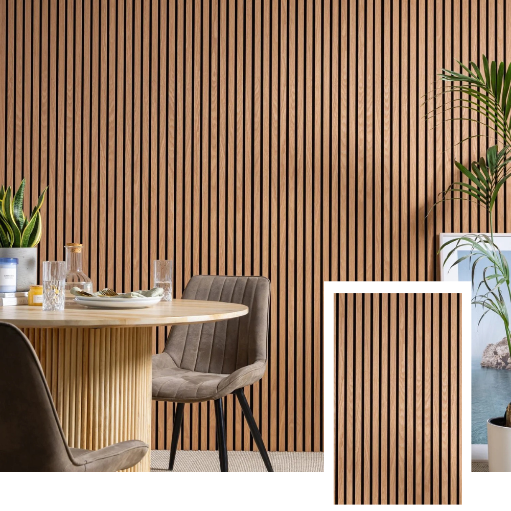 Norelle Acoustic Slat Panel — Walnut (2.7 m × 1.10 m)