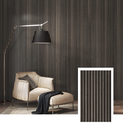 Norelle Acoustic Slat Panel — Walnut (2.7 m × 1.10 m)