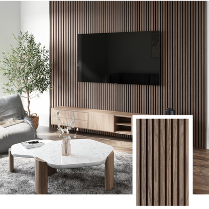 Norelle Acoustic Slat Panel — Walnut (2.7 m × 1.10 m)